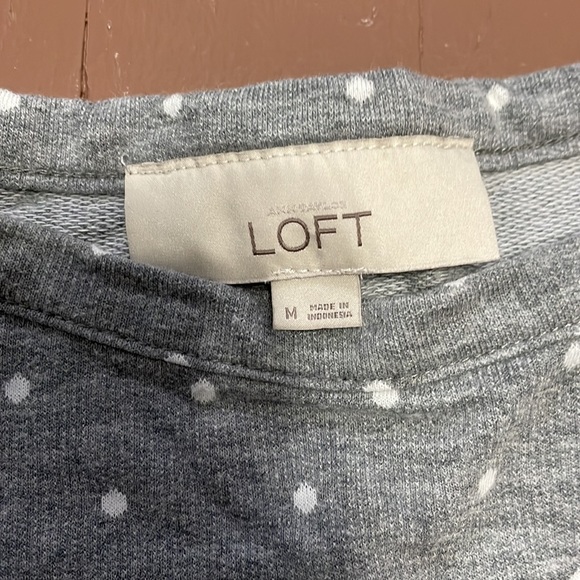 Loft faux button down tails shirt knit shirt polka dot - Picture 2 of 3